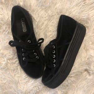 Vintage 90s Platform Velvet Sneakers